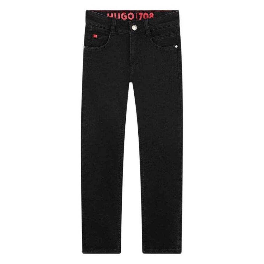 Hugo Childrens/Kids Denim 5 Pockets Straight Leg Jeans / Black